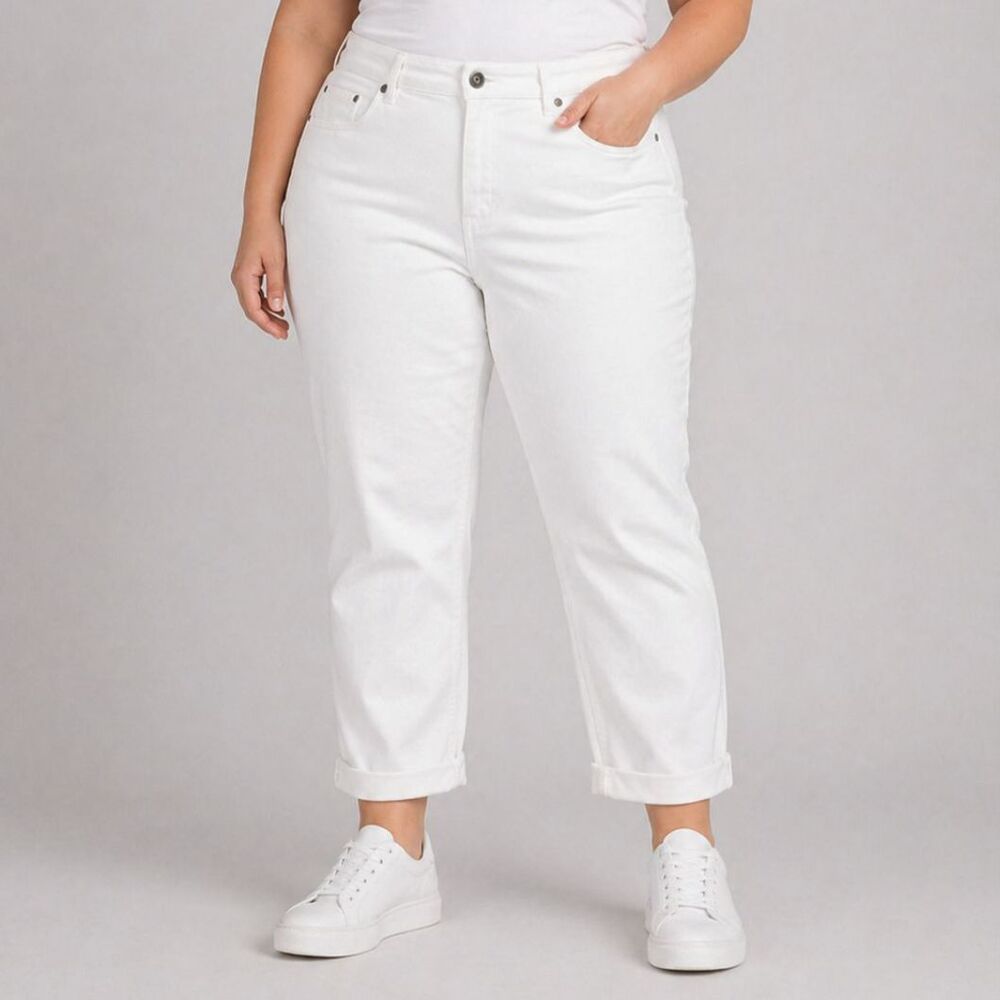 NYDJ Marilyn Straight Ankle 2 Clean Cuff Jeans In Optic White 16